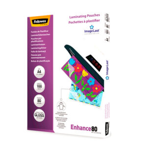 Bolsa de plastificar fellowes brillo din a4 80 mc pack de 100 unidades
