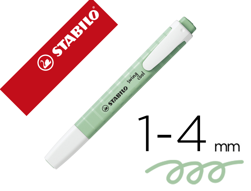 Rotulador stabilo fluorescente swing cool pastel verde menta