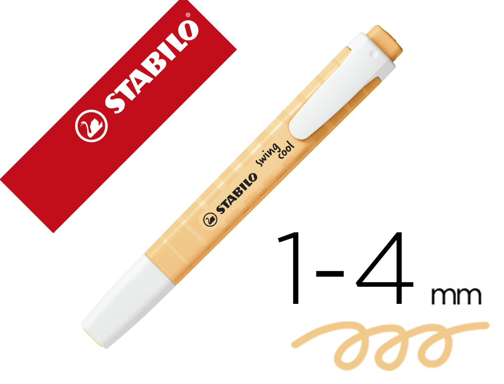Rotulador stabilo fluorescente swing cool pastel naranja palido