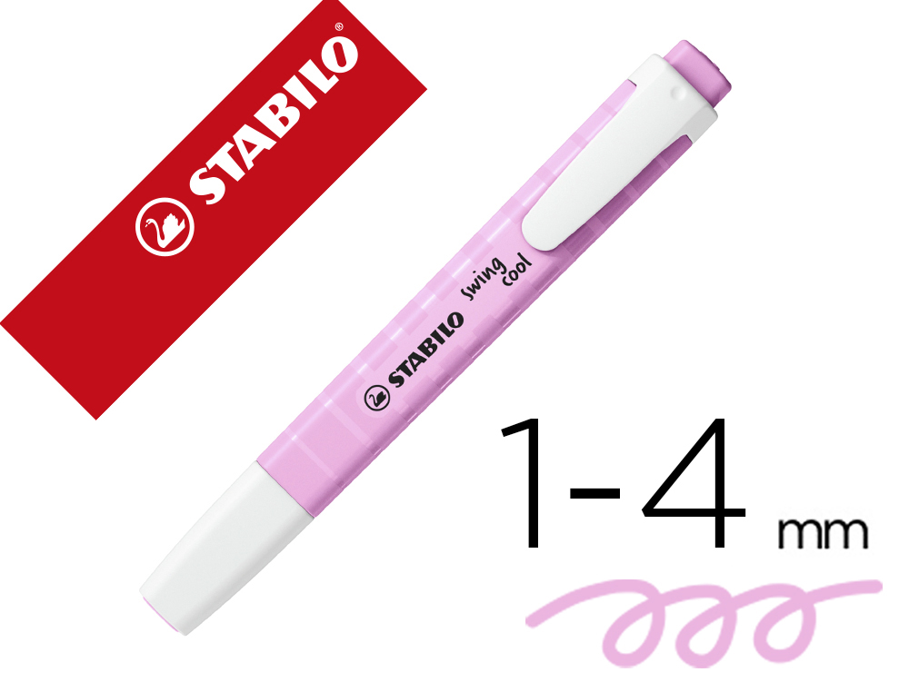 Rotulador stabilo fluorescente swing cool pastel fucsia helado