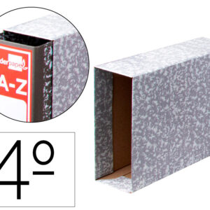 Caja archivador liderpapel classic red cuarto apaisado gris